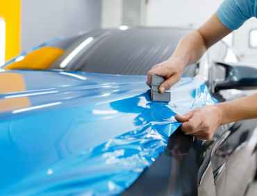 Car coating with sticker